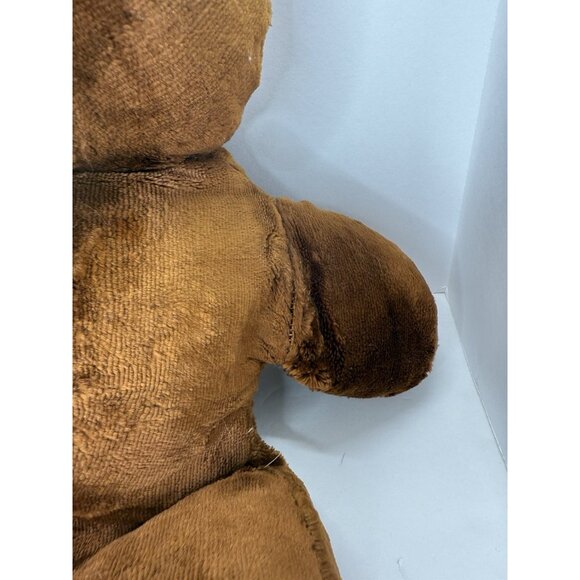 Vintage Brown Teddy Bear Plush by Character Norwalk Conn. 1940s Era Tongue 20” - Picture 7 of 13